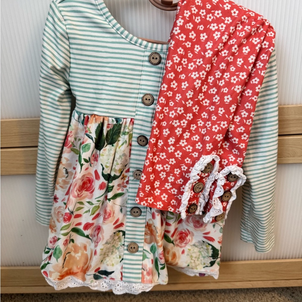 Cheeky Plum Mint and Coral Kids Matching Set